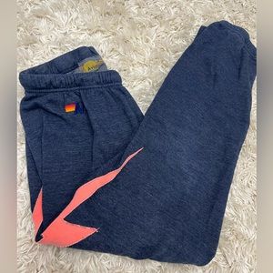 Navy aviator nation sweatpants with lightning bolt